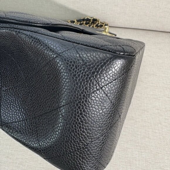 CHANEL Classic Black caviar jumbo Classic Double Flap Large Authentic Pre-Owned - Picture 9 of 15